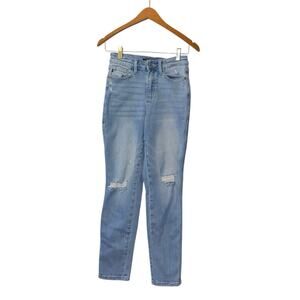 Judy Blue Boyfriend Fit Jeans Women’s 0/24 Blue Light Wash American Flag Pocket